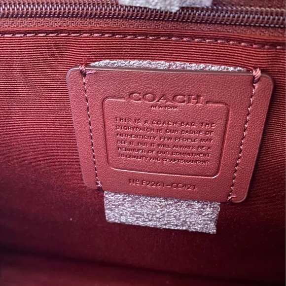 Coach CC421 Dempsey Tote 22 With Creature Patches Leather Candy Pink cat - Picture 5 of 10